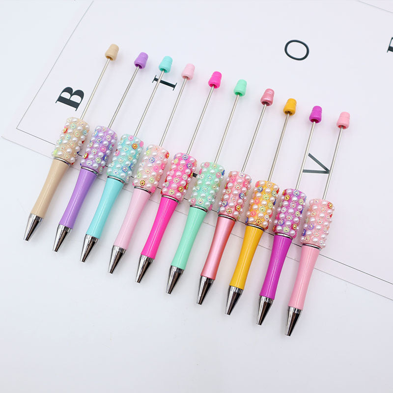 10pcs/20pcs, 10pcs/20pcs in stock DIY Colorful Pearl Bead Pen High Beauty Sunflower Pearl Bead Cute Ball Pen