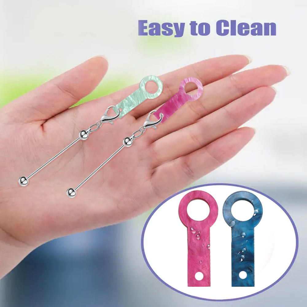 11pcs Beaded Straw Set Accessories Cross border Cup Water ripple Acrylic Straw Pendant Pendant DIY Ice King Cup