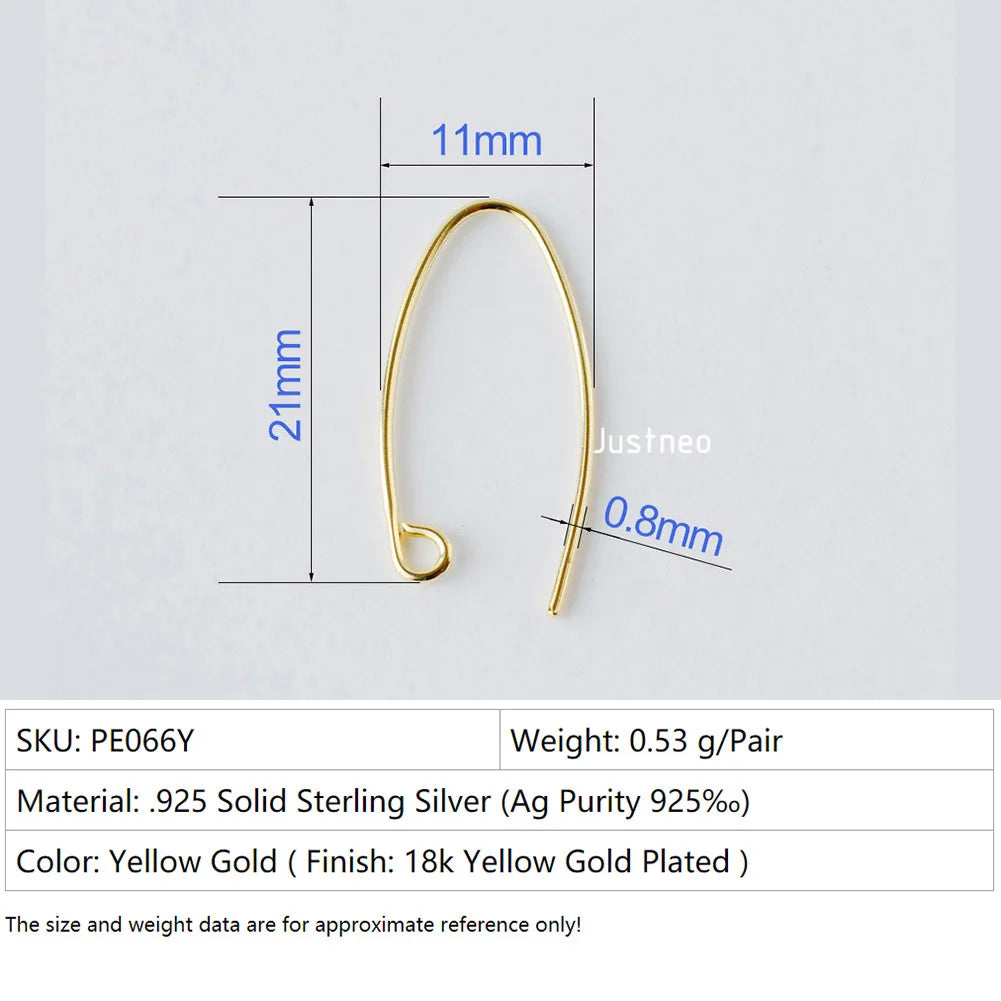 ear hook, solid 925 sterling silver earring wire hooks, sterling silver earring findings components