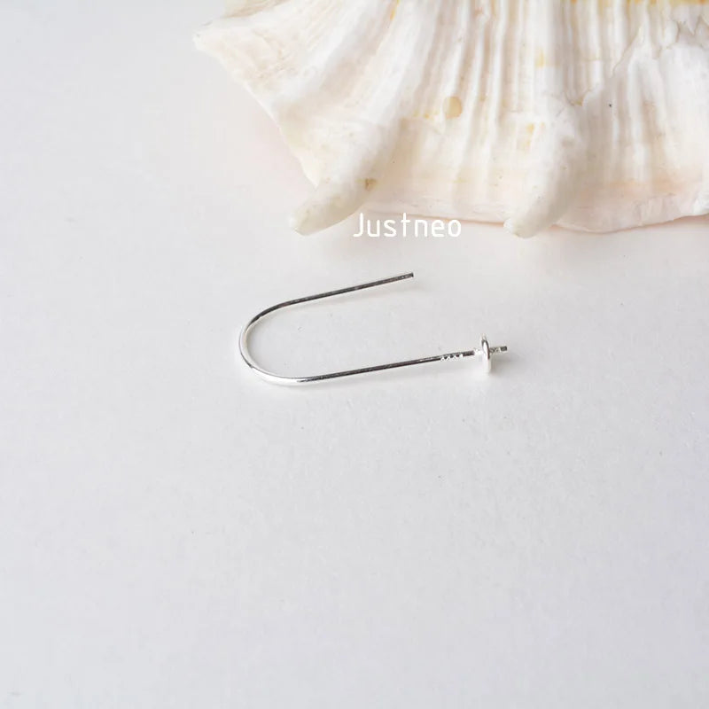 ear hook, solid 925 sterling silver earring wire hooks with Bead Caps, Jewelry DIY sterling silver earring findings components