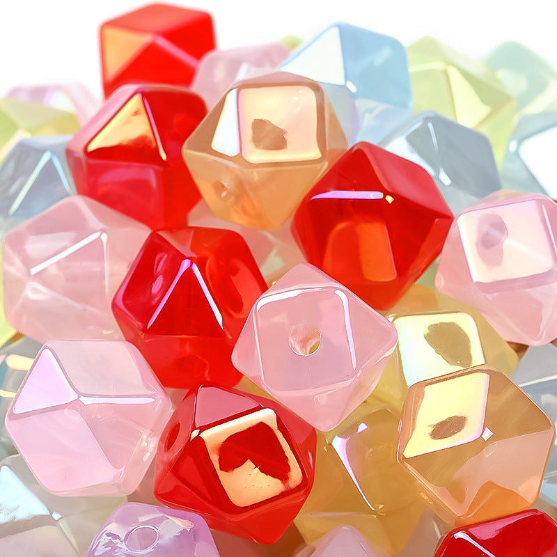 Explosive polygon Mbe cut square bead through hole acrylic bead