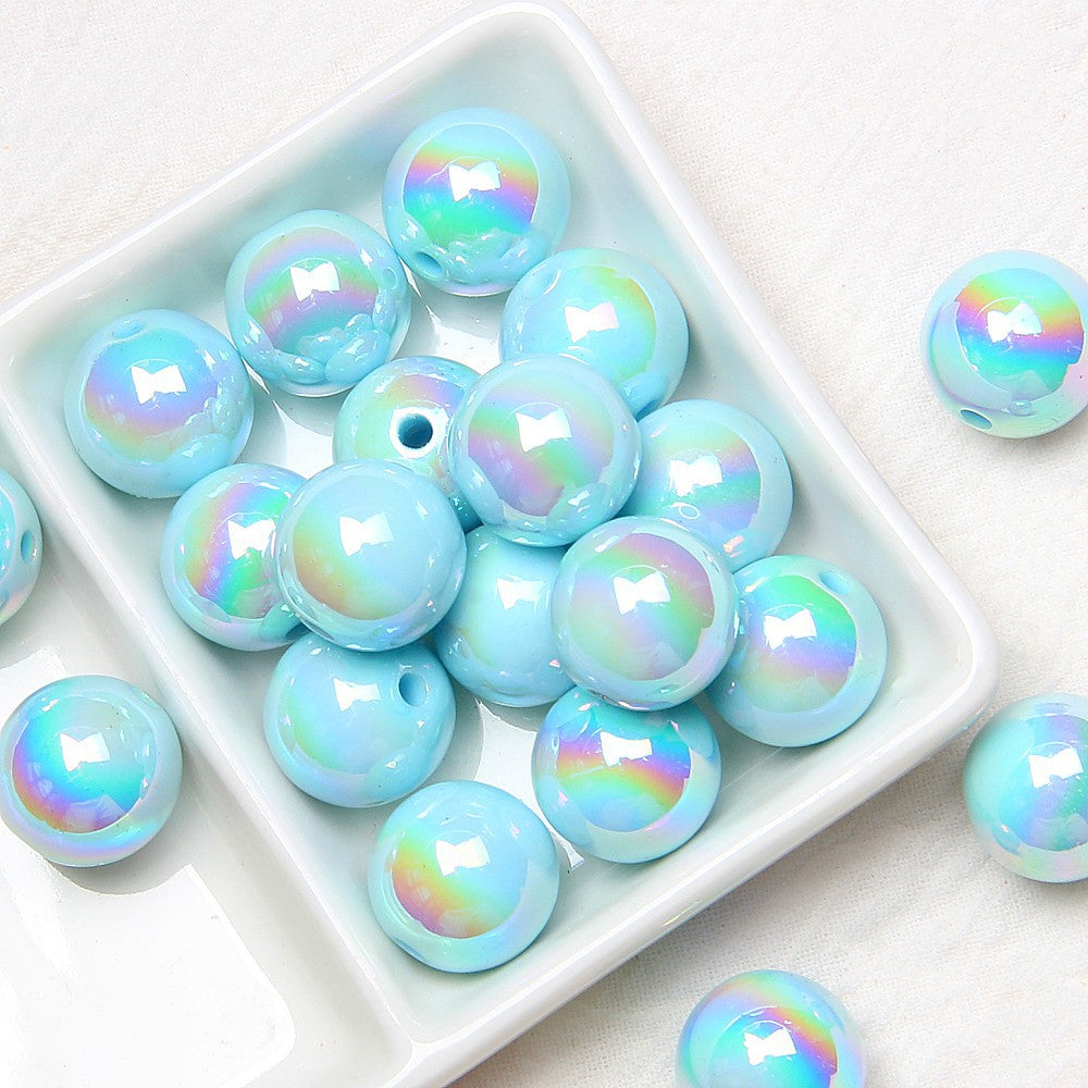 Acrylic plated color beaded hand-painted beads ovula diy bracelet loose beads