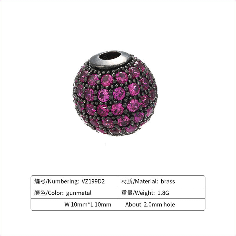 Diamond set ball bead loose bead bead bracelet DIY bracelet beaded jewelry