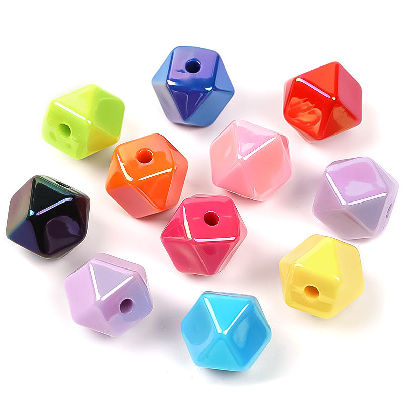 Explosive polygon Mbe cut square bead through hole acrylic bead