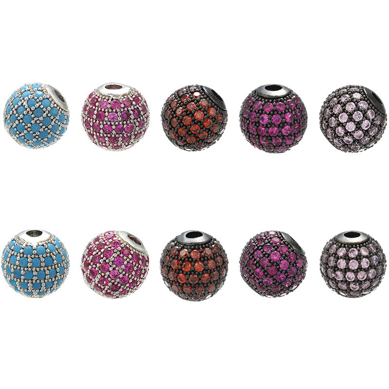 Diamond set ball bead loose bead bead bracelet DIY bracelet beaded jewelry