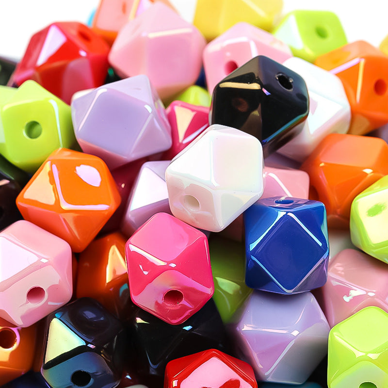 Explosive polygon Mbe cut square bead through hole acrylic bead