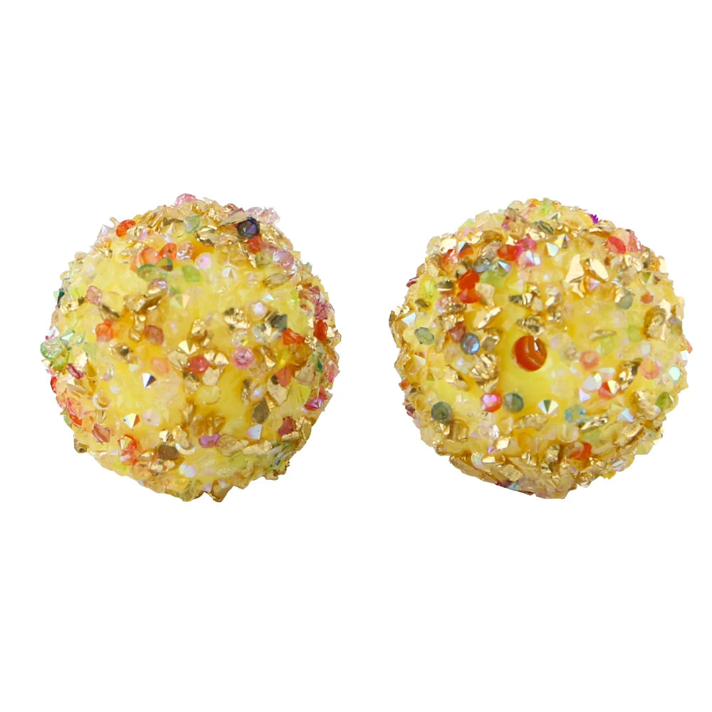 50pcs 20mm Resin Dazzling Colors Beads Fashion Acrylic Beads For DIY Pen Bracelet Jewelry Keychain Making Decoration Accessory