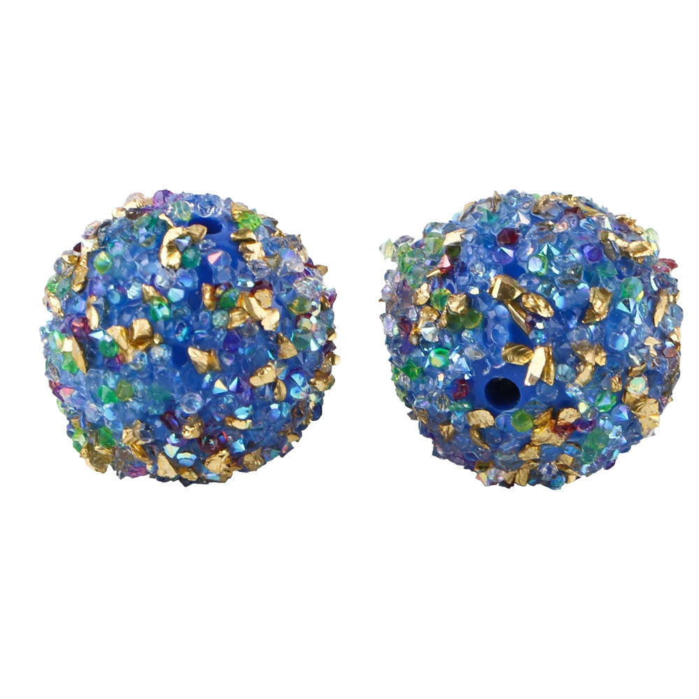 50pcs 20mm Resin Dazzling Colors Beads Fashion Acrylic Beads For DIY Pen Bracelet Jewelry Keychain Making Decoration Accessory