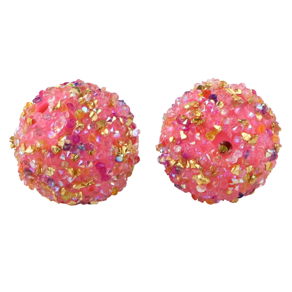 50pcs 20mm Resin Dazzling Colors Beads Fashion Acrylic Beads For DIY Pen Bracelet Jewelry Keychain Making Decoration Accessory