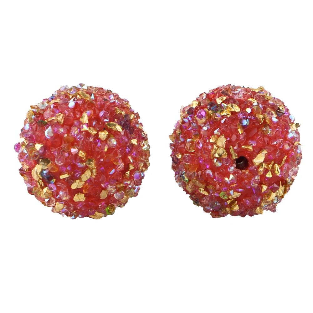 50pcs 20mm Resin Dazzling Colors Beads Fashion Acrylic Beads For DIY Pen Bracelet Jewelry Keychain Making Decoration Accessory