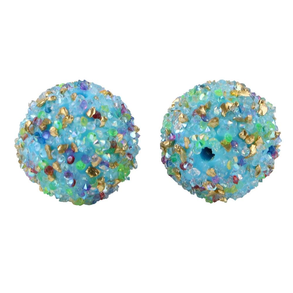 50pcs 20mm Resin Dazzling Colors Beads Fashion Acrylic Beads For DIY Pen Bracelet Jewelry Keychain Making Decoration Accessory
