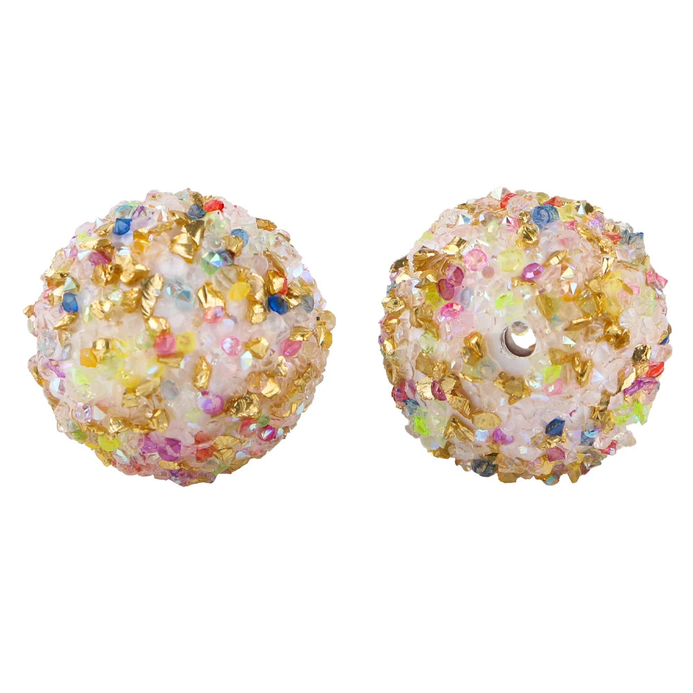 50pcs 20mm Resin Dazzling Colors Beads Fashion Acrylic Beads For DIY Pen Bracelet Jewelry Keychain Making Decoration Accessory