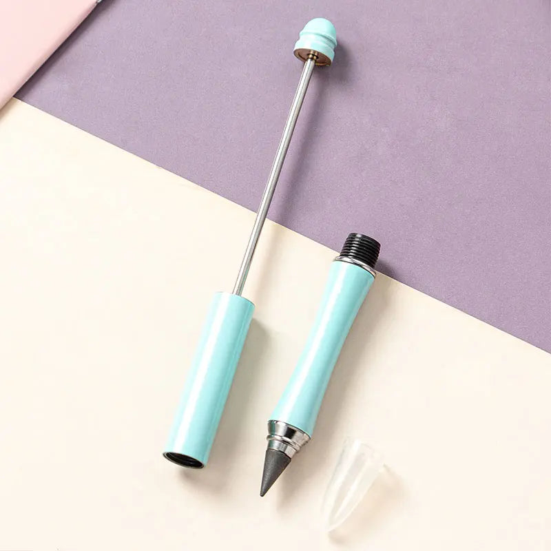 10Pcs DIY Beads Pencil Beaded Colorful Metal Pencil No Ink Ever Lasting Pencils For Kids School Supplies