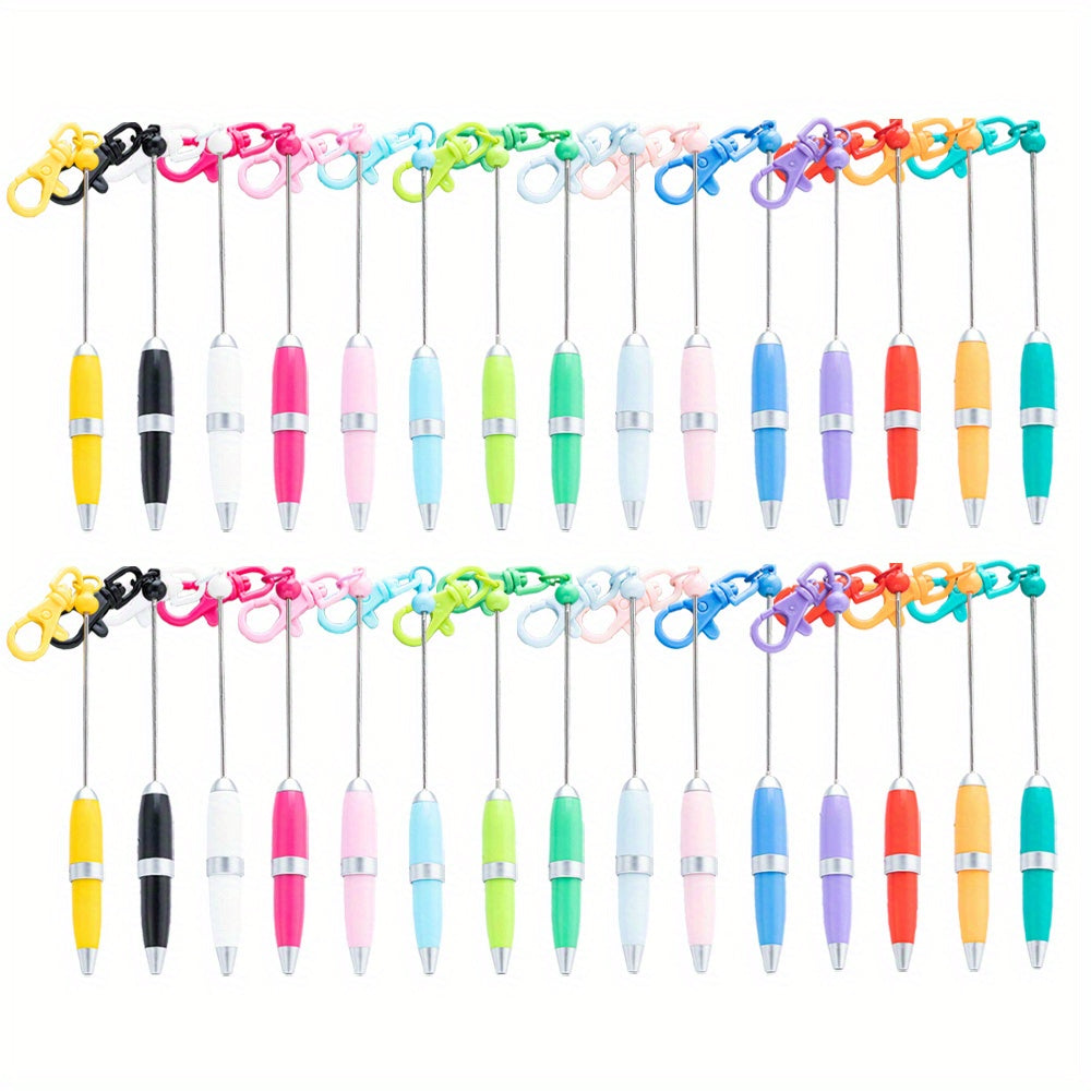 15/30pcs Creative Keychain Bead Pen Short Portable Mini Pen Office Writing Gift Ballpoint Pen