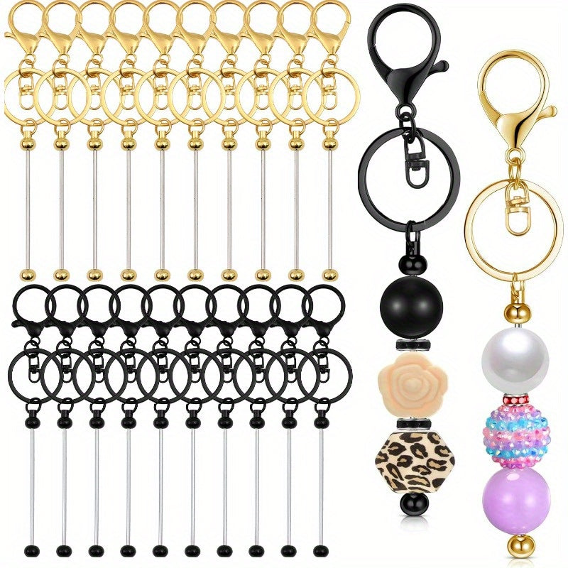 24pcs DIY Handmade Bead Accessories Keychain, Personalized Creative Bag Pendant Keychain