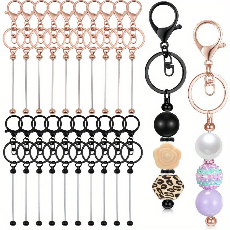 24pcs DIY Handmade Bead Accessories Keychain, Personalized Creative Bag Pendant Keychain