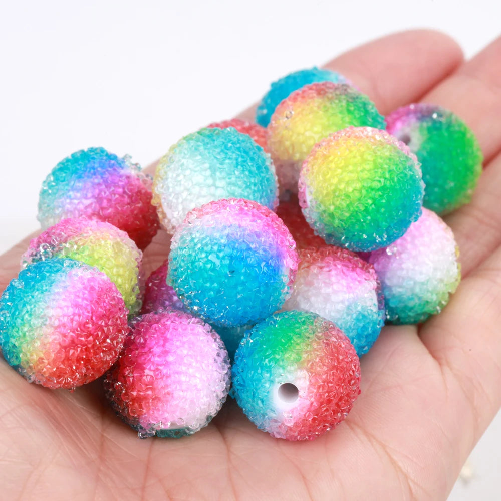 18mm 50pcs Charm Colored Sugar Ball Polymer Clay Beads For Jewelry Making DIY Handmade Necklace Bracelet Earring Accessories