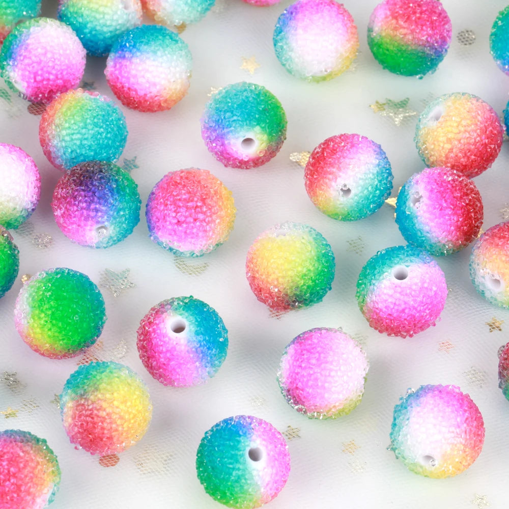 18mm 50pcs Charm Colored Sugar Ball Polymer Clay Beads For Jewelry Making DIY Handmade Necklace Bracelet Earring Accessories