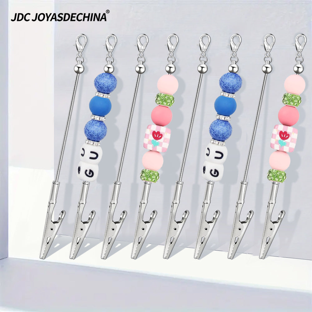 Set of 5/ 10pcs beadable blank bracelet helpers, beaded card clip, beadable blanks for handmade gifts, make your own card clips, beadable keychains
