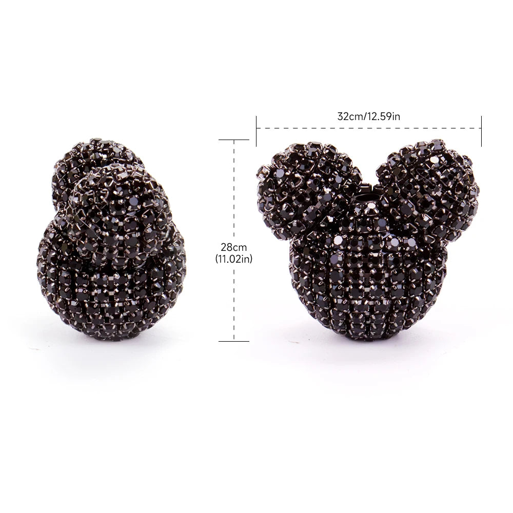 5pc 32mm Full Diamond Cartoon Mouse Head Shiny Beads DIY Pen Phone Keychain Necklace Earring Bracelet Jewelry Making Accessories