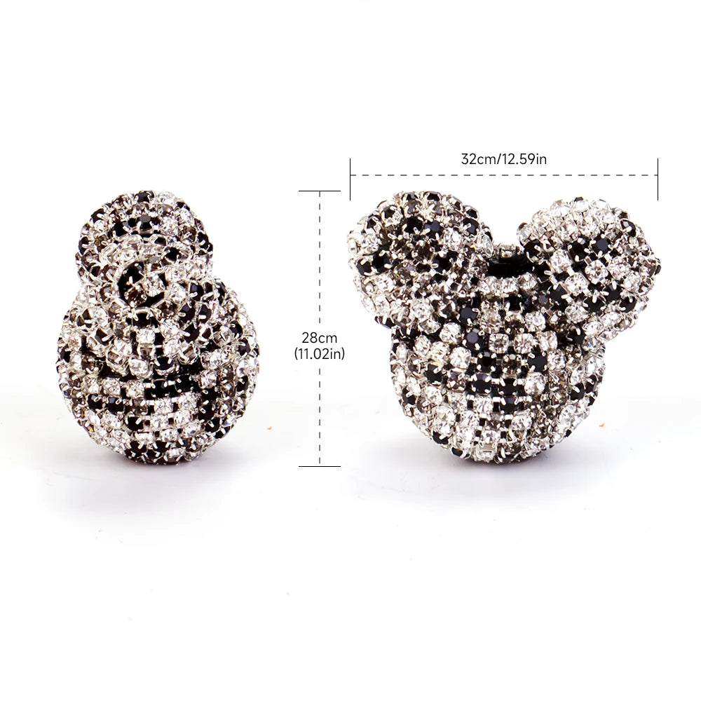 5pc 32mm Full Diamond Cartoon Mouse Head Shiny Beads DIY Pen Phone Keychain Necklace Earring Bracelet Jewelry Making Accessories