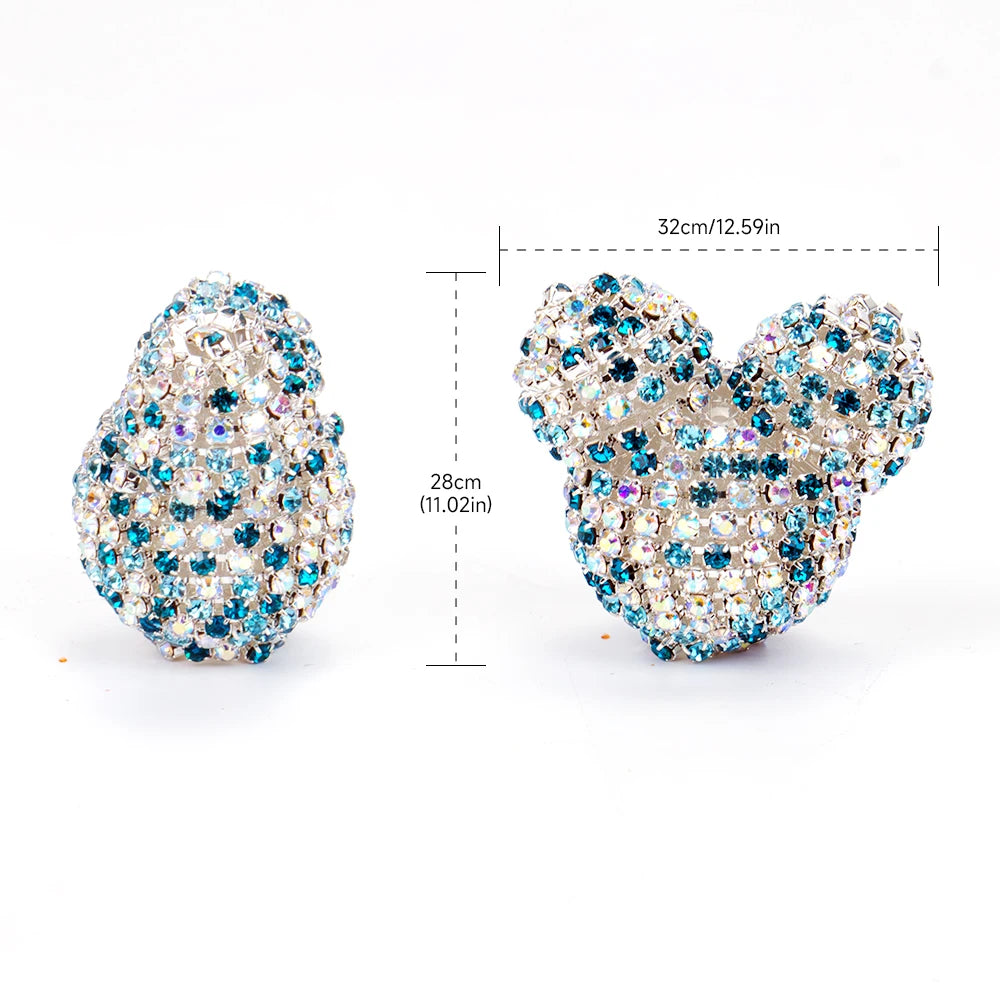 5pc 32mm Full Diamond Cartoon Mouse Head Shiny Beads DIY Pen Phone Keychain Necklace Earring Bracelet Jewelry Making Accessories