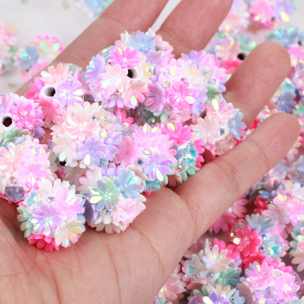 20mm 20pcs AB Colorful Daisy Flower Polymer Clay Acrylic Beads For Jewelry Making DIY Necklace Bracelets Earring Accessories