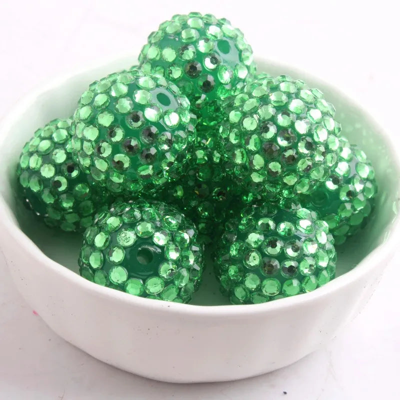 20mm 10pcs Colorful Resin Rhinestone Ball  Plating Beads For Pen Beadable