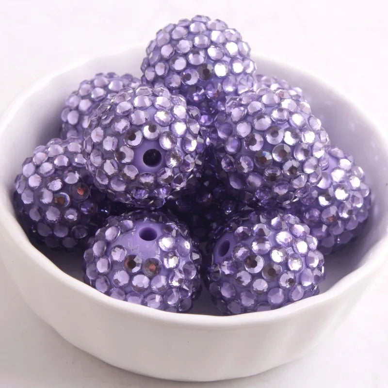 20mm 10pcs Colorful Resin Rhinestone Ball  Plating Beads For Pen Beadable