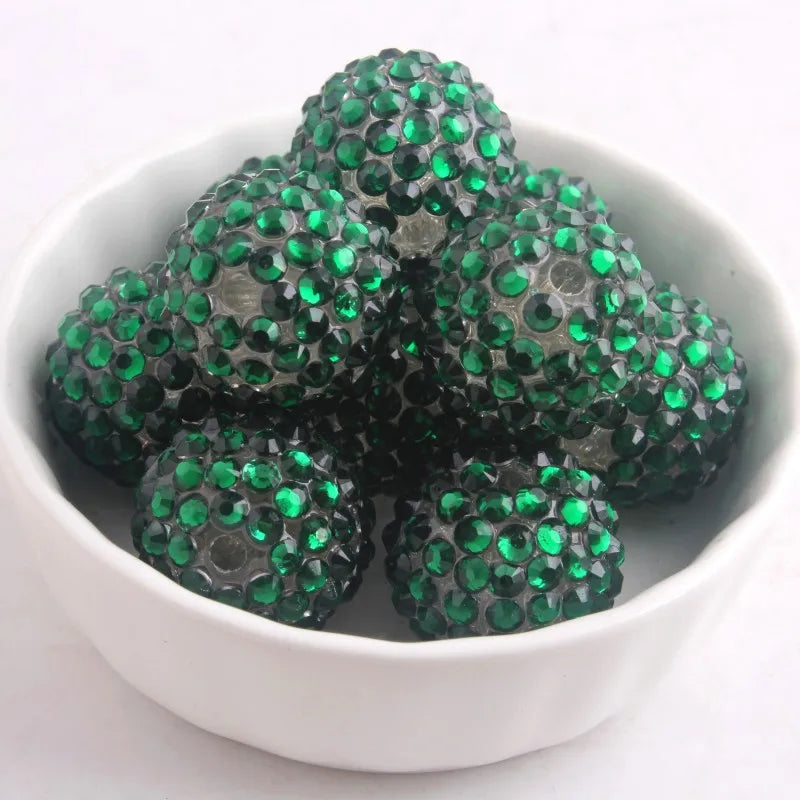 20mm 10pcs Colorful Resin Rhinestone Ball  Plating Beads For Pen Beadable