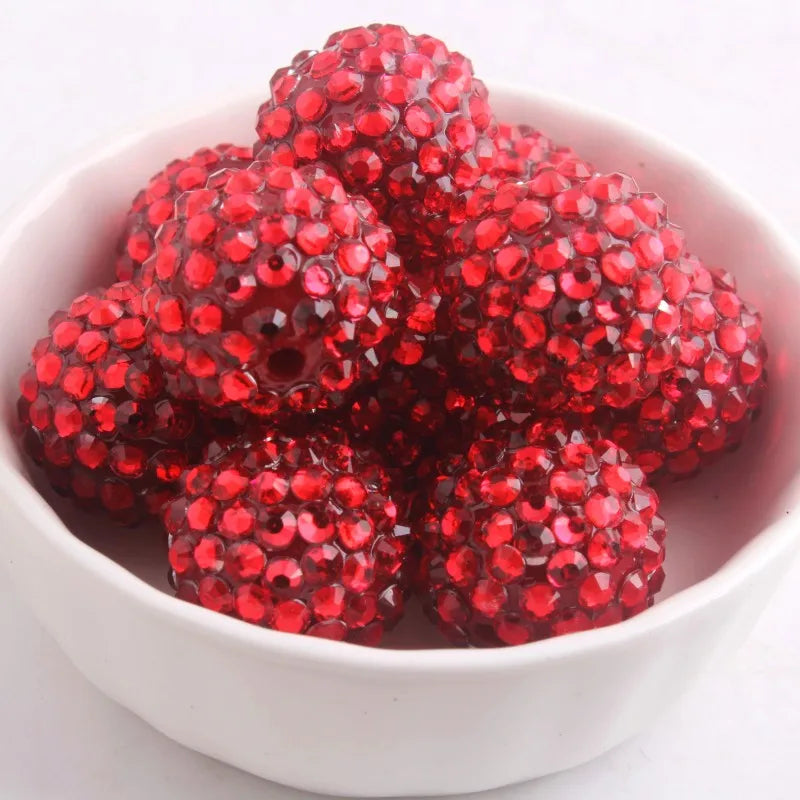 20mm 50pcs Colorful Resin Rhinestone Ball  Plating Beads For Pen Beadable