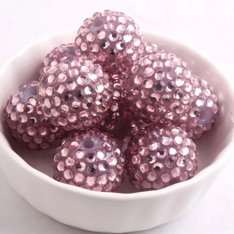 20mm 10pcs Colorful Resin Rhinestone Ball  Plating Beads For Pen Beadable