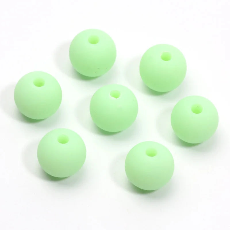 30pcs 10mm Round Candy Color Matte Acrylic Beads Spacer Beads For Jewelry Making Handcraft Phone Chain Bracelet Accessories