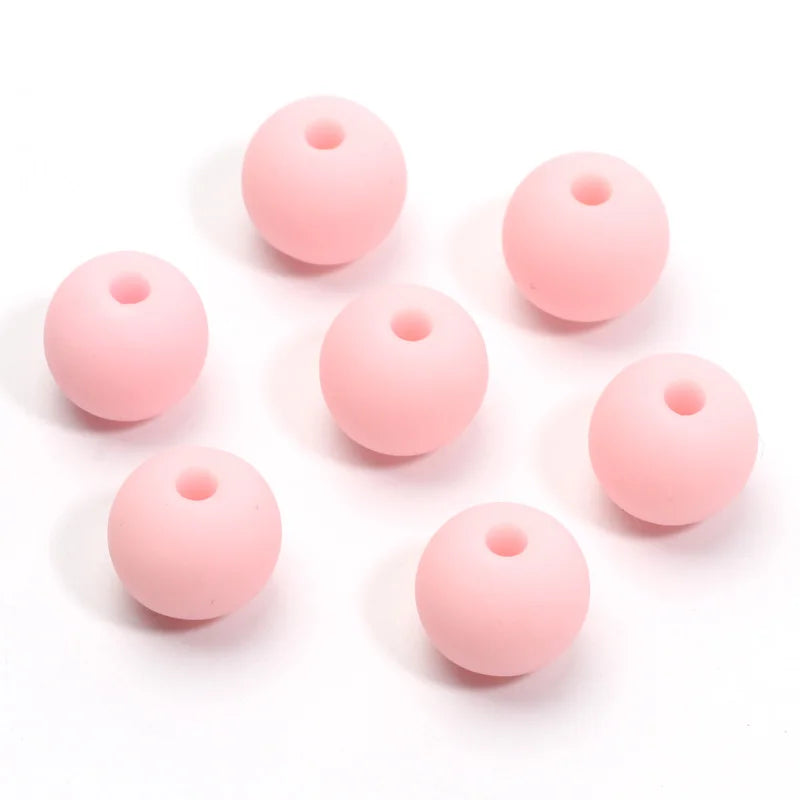 30pcs 10mm Round Candy Color Matte Acrylic Beads Spacer Beads For Jewelry Making Handcraft Phone Chain Bracelet Accessories