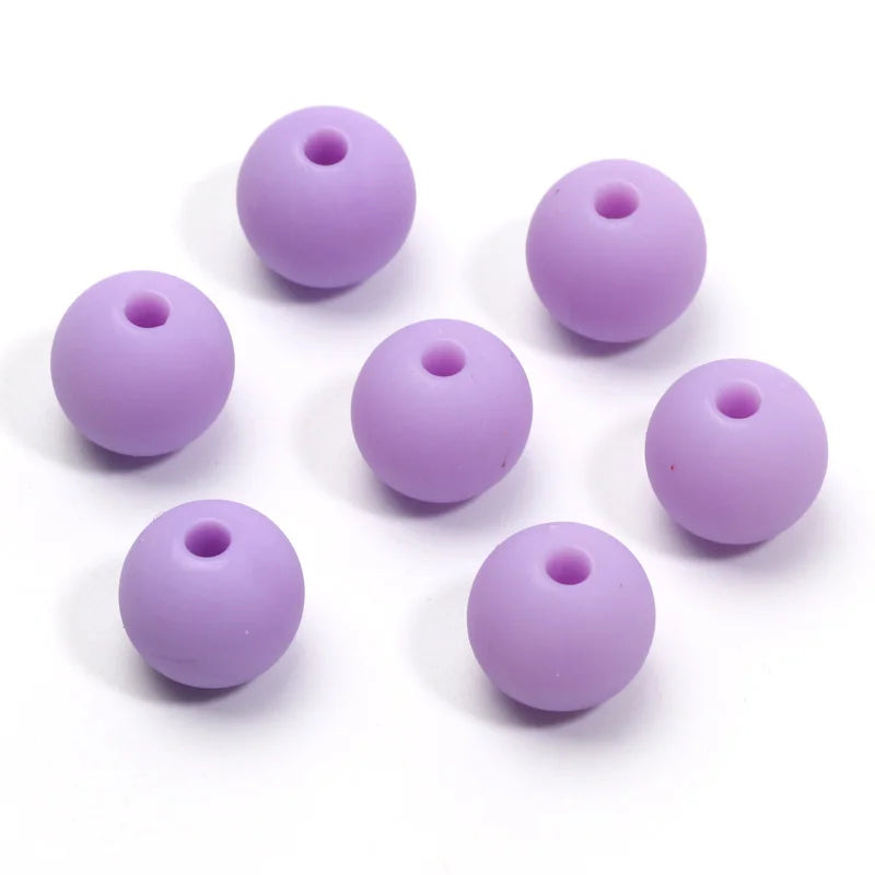 30pcs 10mm Round Candy Color Matte Acrylic Beads Spacer Beads For Jewelry Making Handcraft Phone Chain Bracelet Accessories