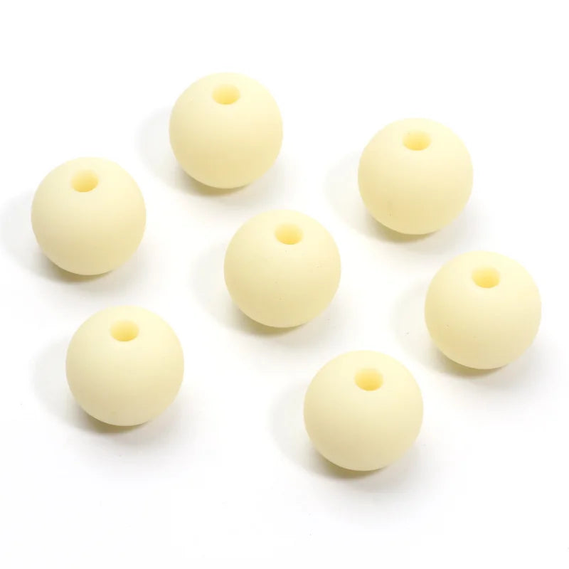 30pcs 10mm Round Candy Color Matte Acrylic Beads Spacer Beads For Jewelry Making Handcraft Phone Chain Bracelet Accessories