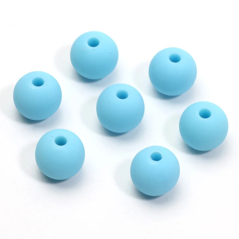 30pcs 10mm Round Candy Color Matte Acrylic Beads Spacer Beads For Jewelry Making Handcraft Phone Chain Bracelet Accessories