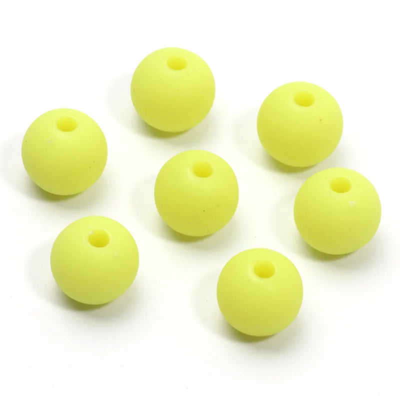 30pcs 10mm Round Candy Color Matte Acrylic Beads Spacer Beads For Jewelry Making Handcraft Phone Chain Bracelet Accessories