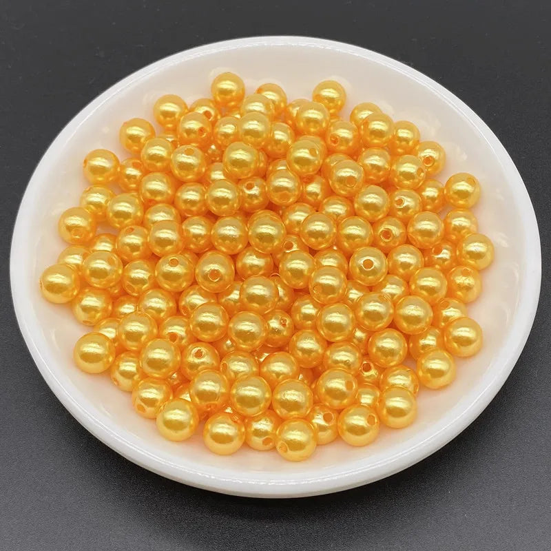 4 6 8 10mm Imitation Pearl Acrylic Beads Loose Spacer Round Bead Necklace bracelet pendant earrings Jewelry Making DIY Accessory