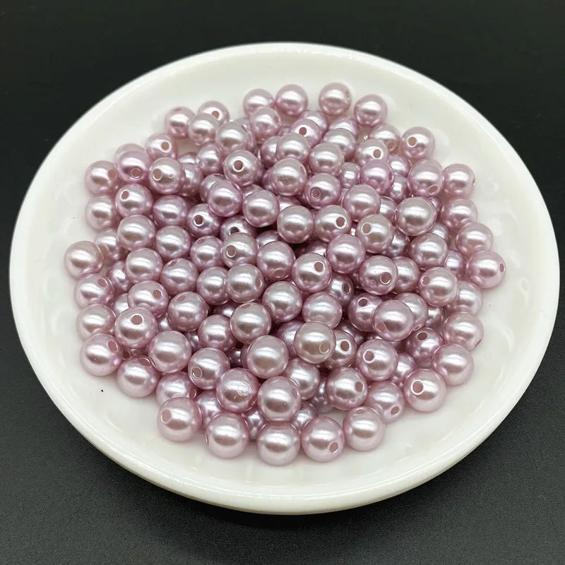 4 6 8 10mm Imitation Pearl Acrylic Beads Loose Spacer Round Bead Necklace bracelet pendant earrings Jewelry Making DIY Accessory