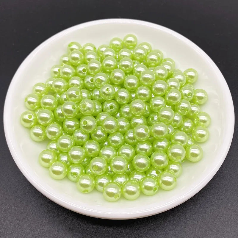 4 6 8 10mm Imitation Pearl Acrylic Beads Loose Spacer Round Bead Necklace bracelet pendant earrings Jewelry Making DIY Accessory