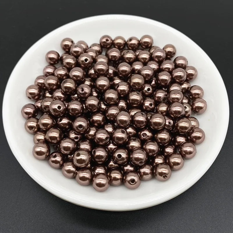 4 6 8 10mm Imitation Pearl Acrylic Beads Loose Spacer Round Bead Necklace bracelet pendant earrings Jewelry Making DIY Accessory