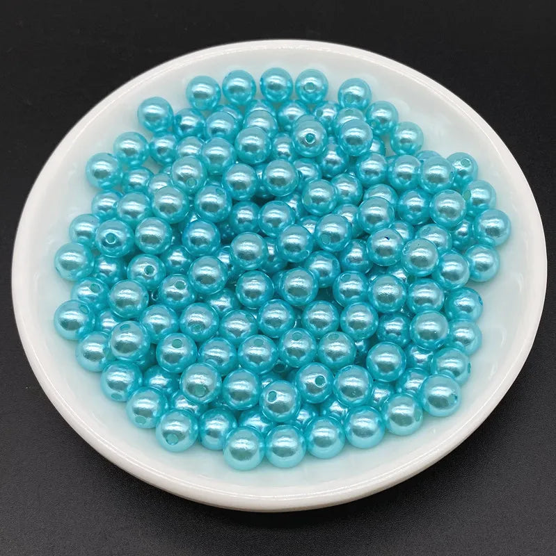 4 6 8 10mm Imitation Pearl Acrylic Beads Loose Spacer Round Bead Necklace bracelet pendant earrings Jewelry Making DIY Accessory