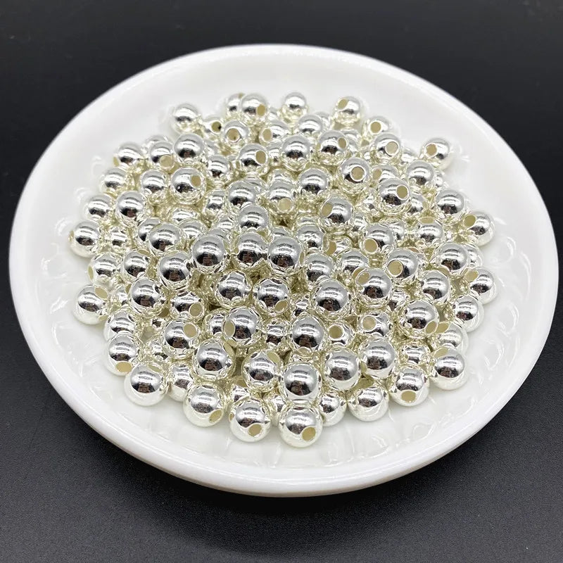 4 6 8 10mm Imitation Pearl Acrylic Beads Loose Spacer Round Bead Necklace bracelet pendant earrings Jewelry Making DIY Accessory
