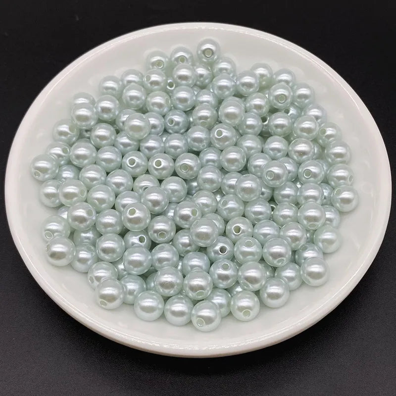 4 6 8 10mm Imitation Pearl Acrylic Beads Loose Spacer Round Bead Necklace bracelet pendant earrings Jewelry Making DIY Accessory
