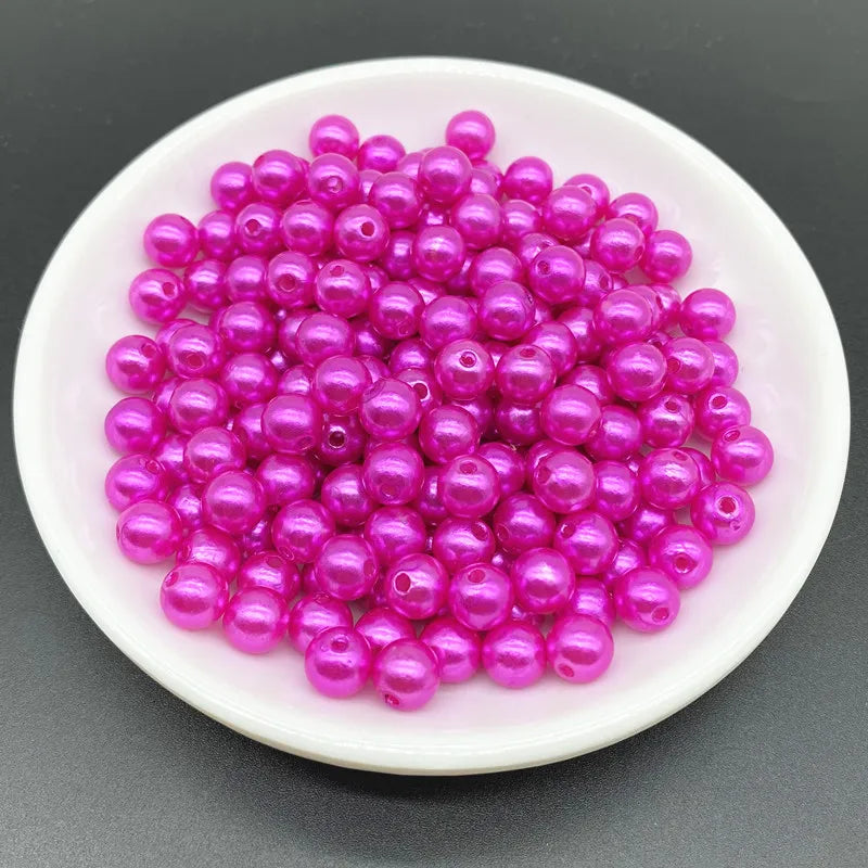 4 6 8 10mm Imitation Pearl Acrylic Beads Loose Spacer Round Bead Necklace bracelet pendant earrings Jewelry Making DIY Accessory