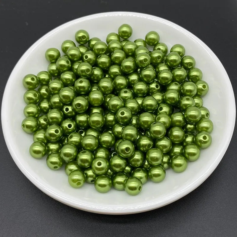4 6 8 10mm Imitation Pearl Acrylic Beads Loose Spacer Round Bead Necklace bracelet pendant earrings Jewelry Making DIY Accessory