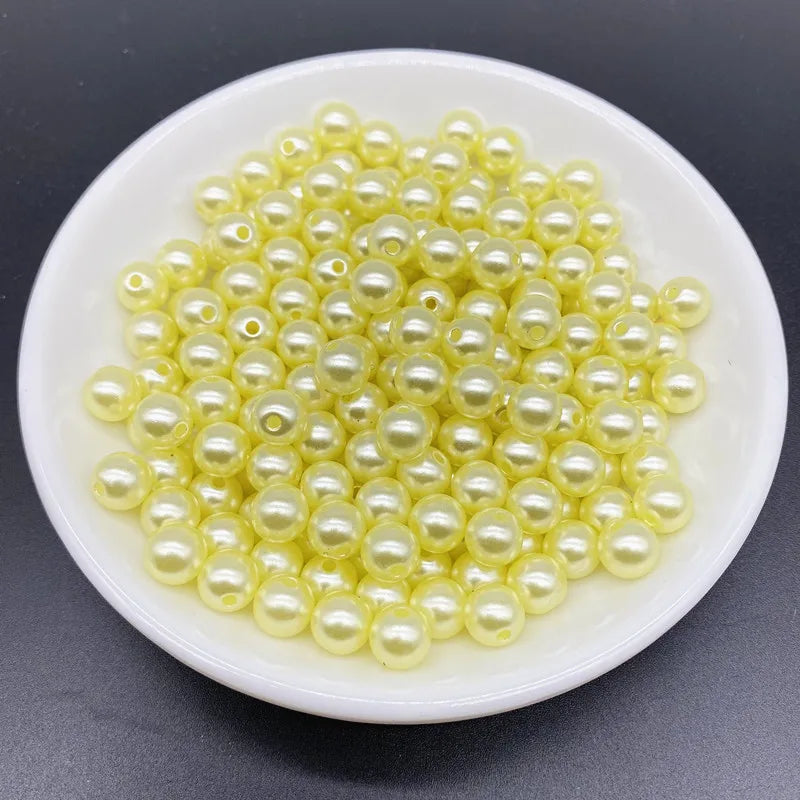 4 6 8 10mm Imitation Pearl Acrylic Beads Loose Spacer Round Bead Necklace bracelet pendant earrings Jewelry Making DIY Accessory