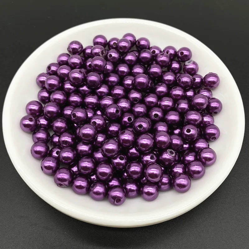 4 6 8 10mm Imitation Pearl Acrylic Beads Loose Spacer Round Bead Necklace bracelet pendant earrings Jewelry Making DIY Accessory