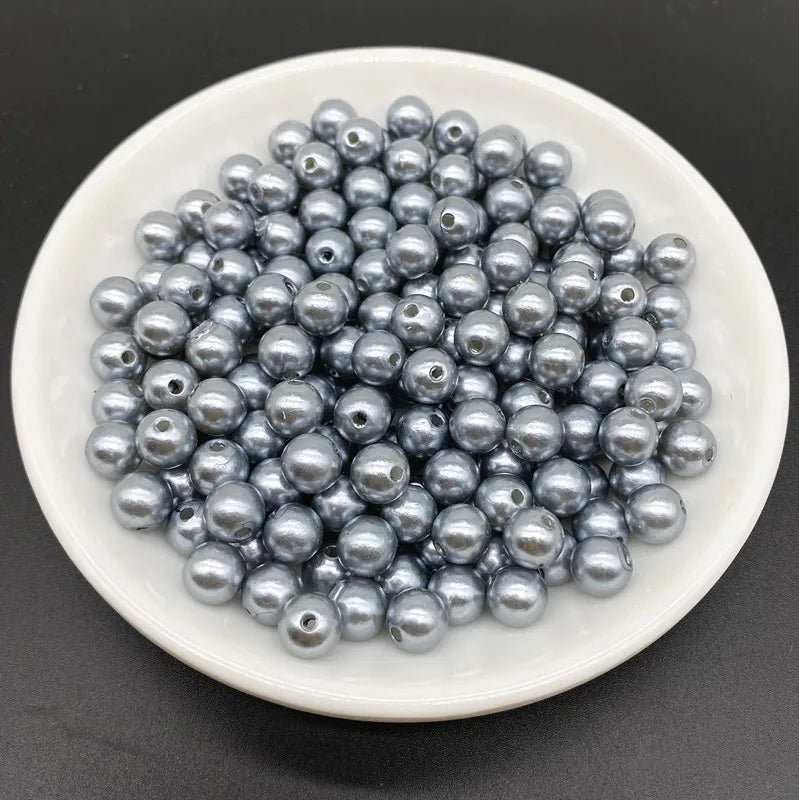 4 6 8 10mm Imitation Pearl Acrylic Beads Loose Spacer Round Bead Necklace bracelet pendant earrings Jewelry Making DIY Accessory